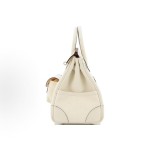 HERMES爱马仕 Birkin 25 银扣 铂金包手提包 25 女款 I2 Nata 奶油白